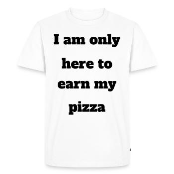Je ne suis ici que pour gagner ma chemise d'entraînement de pizza - T-shirt Premium bio Homme - blanc - Devant - Nico (187cm)