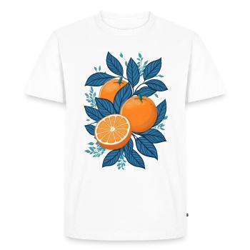 De délicieuses oranges - T-shirt Premium bio Homme - blanc - Devant - Nico (187cm)