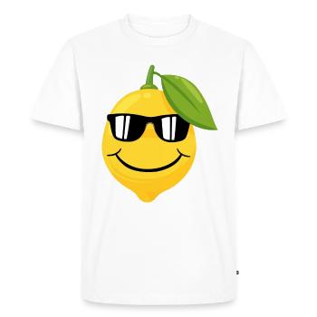 Visage de citron drôle avec des lunettes de soleil. - T-shirt Premium bio Homme - blanc - Devant - Nico (187cm)