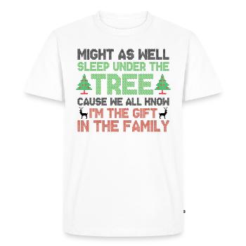 All know i'm the gift in the family - Men's Premium Organic T-Shirt - white - Front - Nico (187cm)