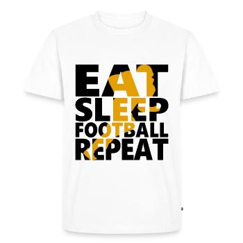 Eat Sleep Football Repeat Sport Team Gift - Men's Premium Organic T-Shirt - white - Front - Nico (187cm)