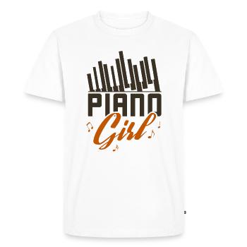 Cadeau mignon pianiste fille et musicien girly - T-shirt Premium bio Homme - blanc - Devant - Nico (187cm)