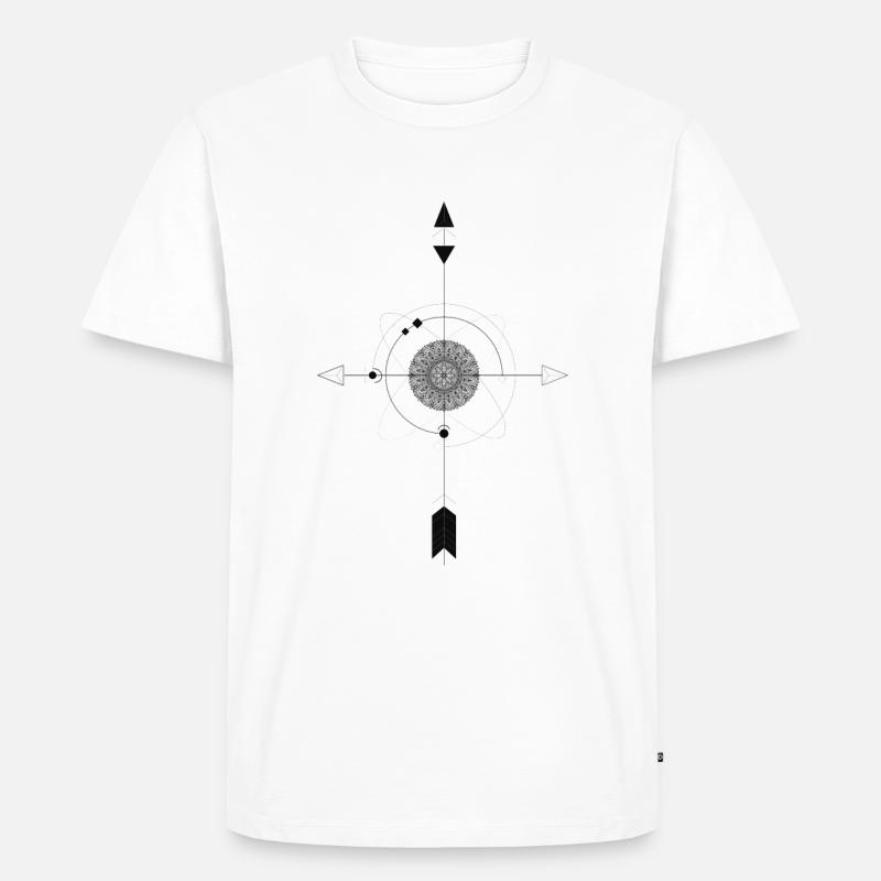 Kompass - Männer Premium Bio T-Shirt - Weiß