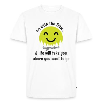 Aller avec le Flow Happy Face Sun & Kanoe - T-shirt Premium bio Homme - blanc - Devant - Nico (187cm)