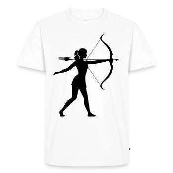 Archery Woman Silhouette - Men's Premium Organic T-Shirt - white - Front - Nico (187cm)