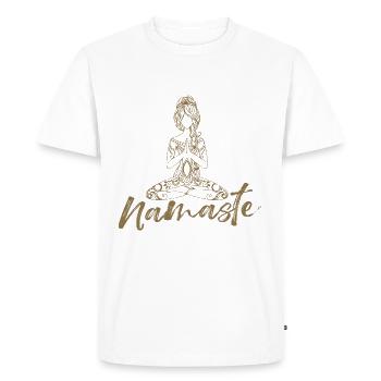 Namaste Yoga Zen Bouddhisme Méditation Spirituelle - T-shirt Premium bio Homme - blanc - Devant - Nico (187cm)
