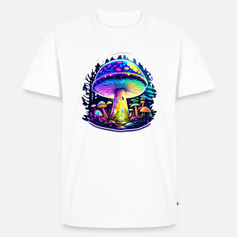 Mushroom in the Forest - Männer Premium Bio T-Shirt - Weiß
