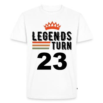 23 Anniversaire, les légendes fêtent leurs 23 ans - T-shirt Premium bio Homme - blanc - Devant - Nico (187cm)
