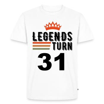 31 Birthday, Legends turn 31 - Men's Premium Organic T-Shirt - white - Front - Nico (187cm)