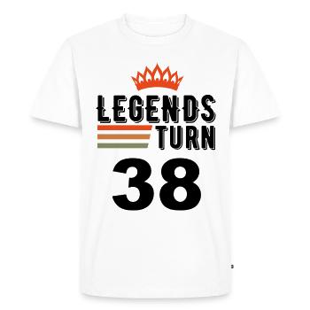 38 Birthday, Legends turn 38 - Men's Premium Organic T-Shirt - white - Front - Nico (187cm)