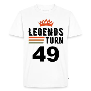 49 Anniversaire, les légendes ont 49 ans - T-shirt Premium bio Homme - blanc - Devant - Nico (187cm)