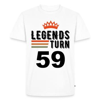 59 Birthday, Legends turn 59 - Men's Premium Organic T-Shirt - white - Front - Nico (187cm)