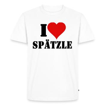 J'aime Spaetzle - T-shirt Premium bio Homme - blanc - Devant - Nico (187cm)