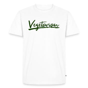 végétarien - T-shirt Premium bio Homme - blanc - Devant - Nico (187cm)