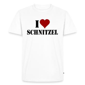 J'aime schnitzel - T-shirt Premium bio Homme - blanc - Devant - Nico (187cm)