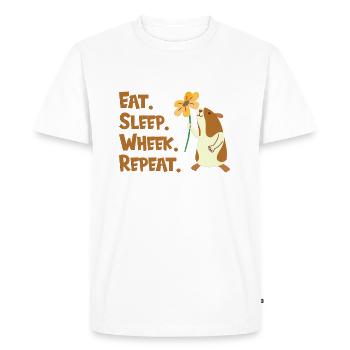Eat, Sleep, Wheek, Repeat - Guinea Pig - Men's Premium Organic T-Shirt - white - Front - Nico (187cm)