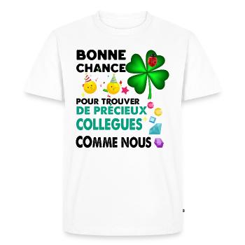 Humor Colleague Good Luck Gift Departure - Men's Premium Organic T-Shirt - white - Front - Nico (187cm)