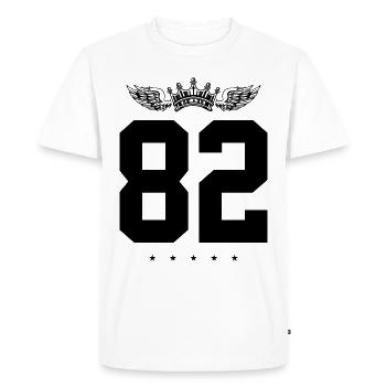 82 Number crown - Men's Premium Organic T-Shirt - white - Front - Nico (187cm)