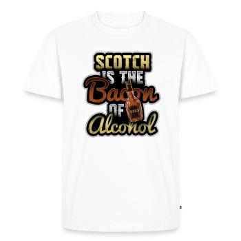 Scotch Whisky Le Bacon de l'Alcool - T-shirt Premium bio Homme - blanc - Devant - Nico (187cm)
