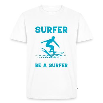 Surfer Je suis un surfeur J’aime surfer sur l’eau Surfeur - T-shirt Premium bio Homme - blanc - Devant - Nico (187cm)