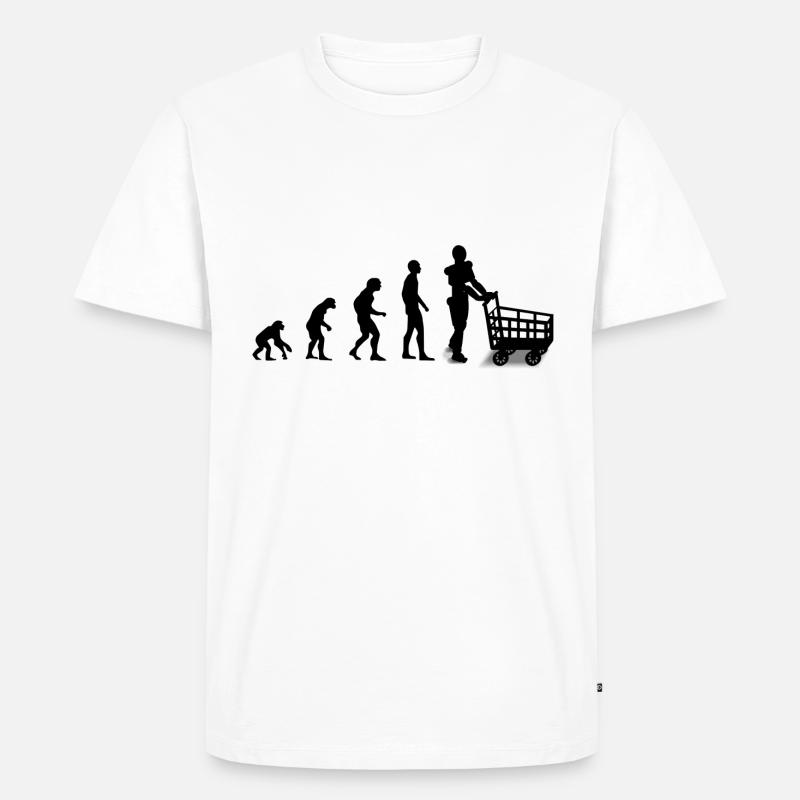 Evolution - Männer Premium Bio T-Shirt - Weiß