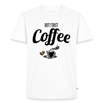Café - Café - Mais premier cadeau de café - T-shirt Premium bio Homme - blanc - Devant - Nico (187cm)