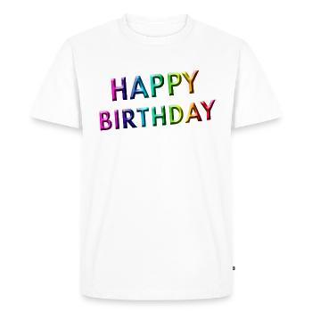 Joyeux anniversaire - T-shirt Premium bio Homme - blanc - Devant - Nico (187cm)