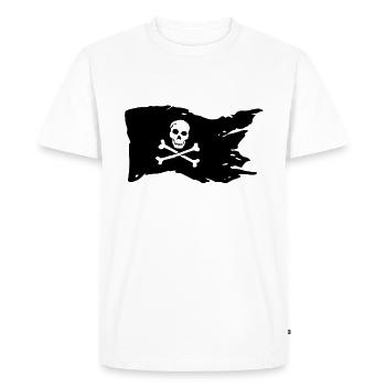 drapeau pirate - T-shirt Premium bio Homme - blanc - Devant - Nico (187cm)