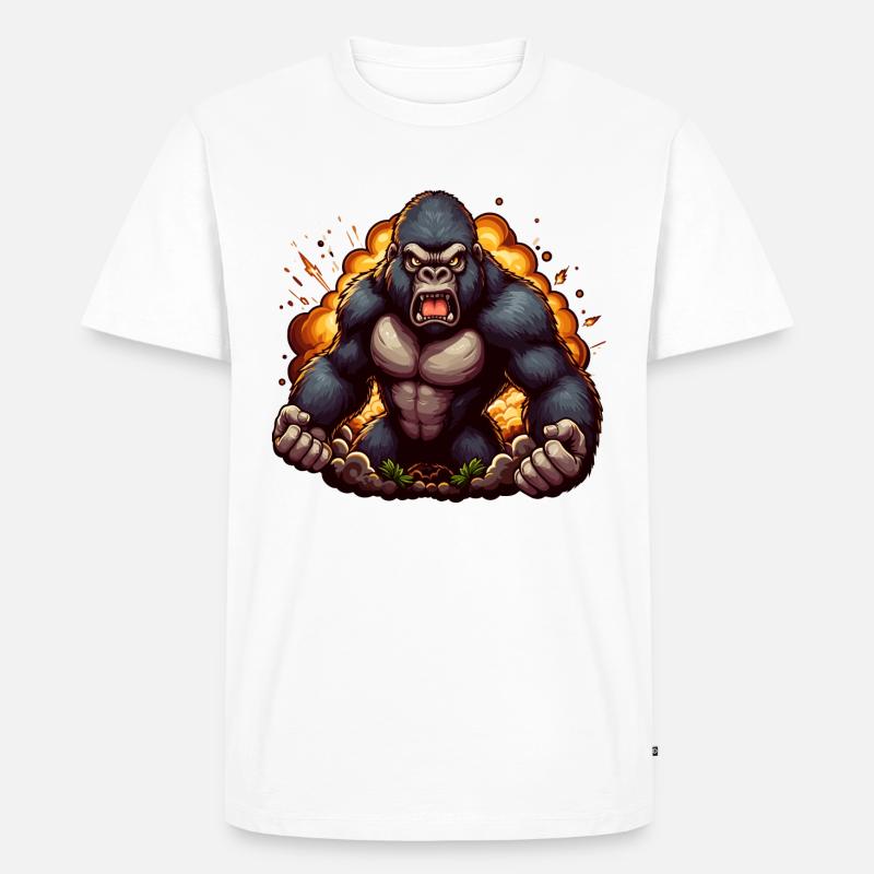 Gorilla - Männer Premium Bio T-Shirt - Weiß