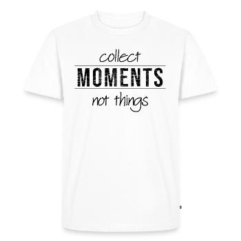 Recueillir des moments pas des choses - T-shirt Premium bio Homme - blanc - Devant - Nico (187cm)