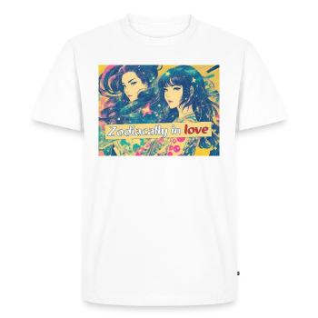 Zodiaquement amoureux - T-shirt Premium bio Homme - blanc - Devant - Nico (187cm)