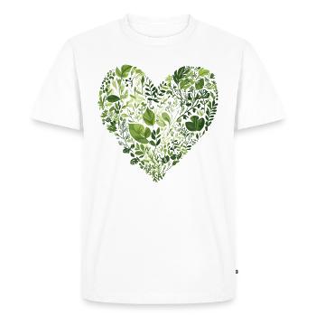 Green Heart – Closeness to Nature - Men's Premium Organic T-Shirt - white - Front - Nico (187cm)