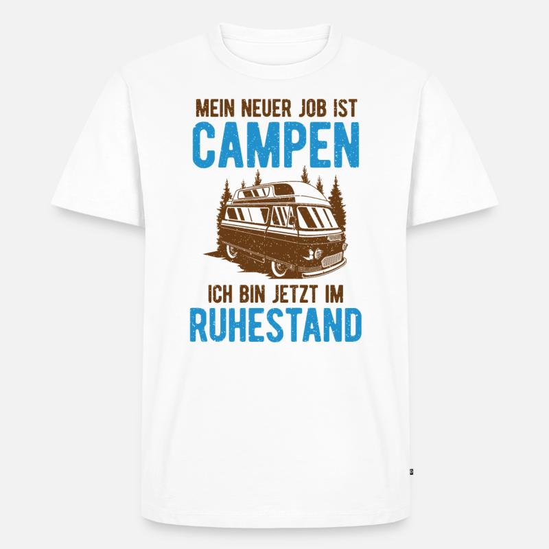 Rente Camping Renter & Camper - Männer Premium Bio T-Shirt - Weiß