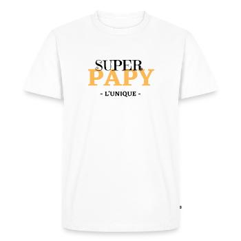 Super Papy - T-shirt Premium bio Homme - blanc - Devant - Nico (187cm)