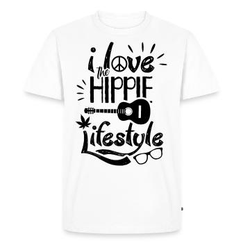 I Love The Hippie Lifestyle Movement Hippies - Men's Premium Organic T-Shirt - white - Front - Nico (187cm)