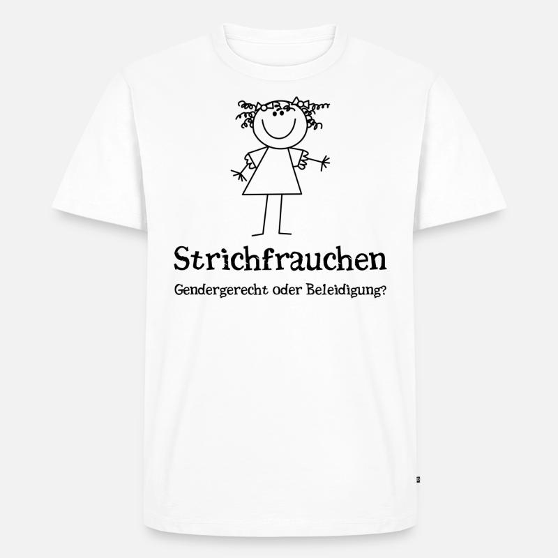 strichfrauchen schwarz - Männer Premium Bio T-Shirt - Weiß
