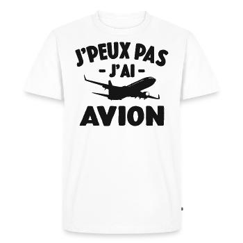 Je Peux Pas J'ai Avion Cadeau D'avion Pour Pilote - T-shirt Premium bio Homme - blanc - Devant - Nico (187cm)