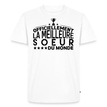 Soeur la meilleure soeur cadeau pour soeur - T-shirt Premium bio Homme - blanc - Devant - Nico (187cm)