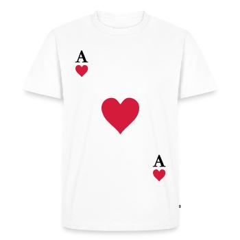 Ace of hearts - Men's Premium Organic T-Shirt - white - Front - Nico (187cm)