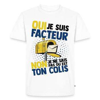 Facteur - T-shirt Premium bio Homme - blanc - Devant - Nico (187cm)