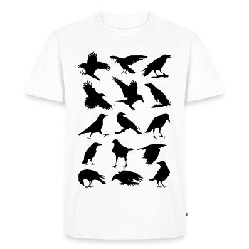 Crows, ravens, birds, bird, corvus, cabbage raven - Men's Premium Organic T-Shirt - white - Front - Nico (187cm)