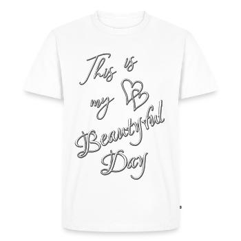 MA JOURNÉE - T-shirt Premium bio Homme - blanc - Devant - Nico (187cm)