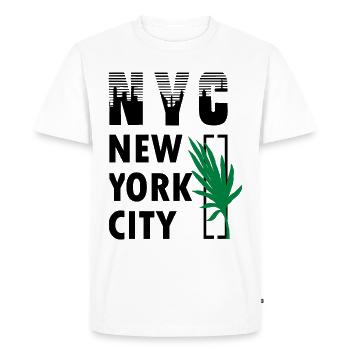 NYC NEW YORK CITY DESIGN TRENDS Palm Tree - Men's Premium Organic T-Shirt - white - Front - Nico (187cm)