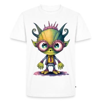 NERDY forever - Nerdy Alien - T-shirt Premium bio Homme - blanc - Devant - Nico (187cm)