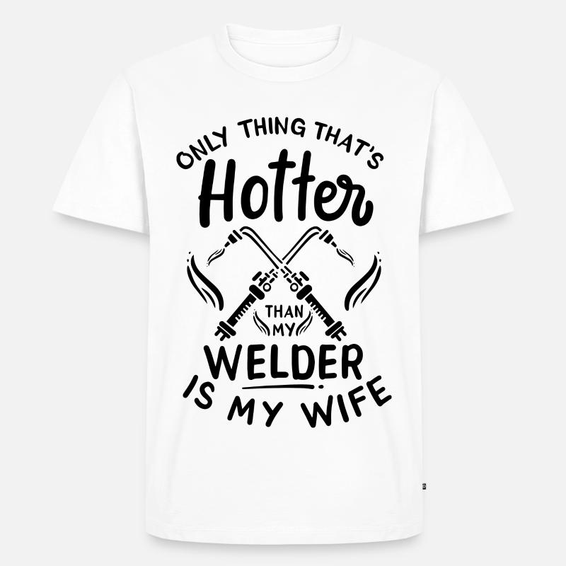 Schweißer Ehemann - Männer Premium Bio T-Shirt - Weiß