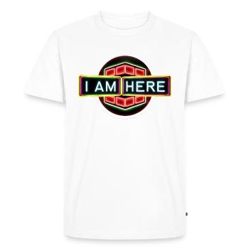 I Am Here - Cheeky, Funny, Narcissistic Tee Design - Men's Premium Organic T-Shirt - white - Front - Nico (187cm)