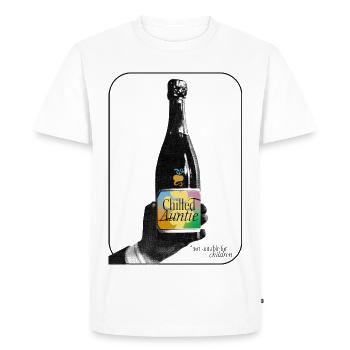 Chilled Auntie Pop Art Bottle - Men's Premium Organic T-Shirt - white - Front - Nico (187cm)