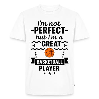 Not perfect but a great basketball player - Men's Premium Organic T-Shirt - white - Front - Nico (187cm)