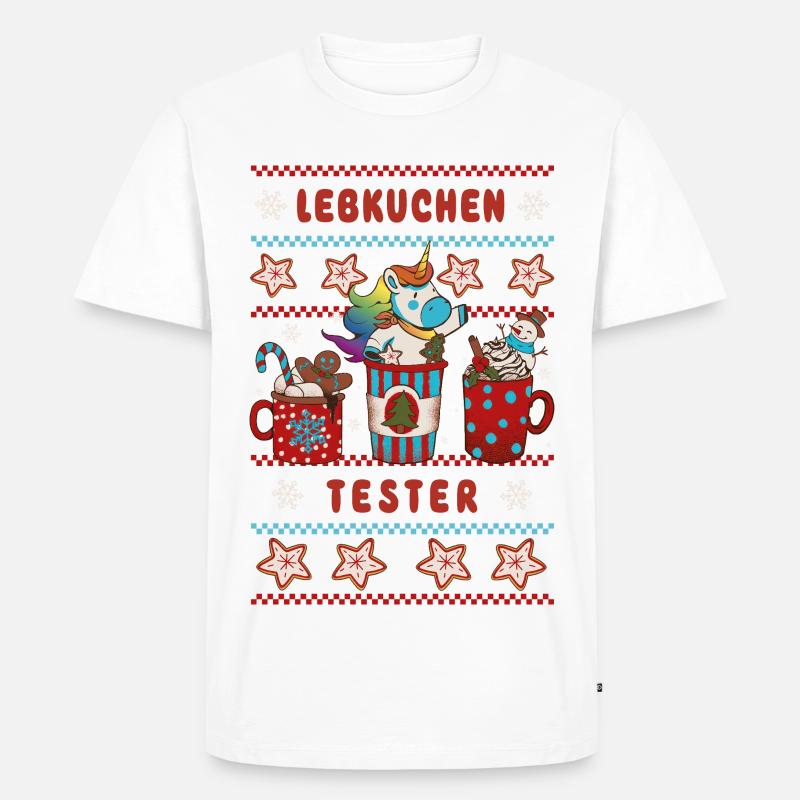 LEBKUCHEN TESTER Einhorn Weihnachten - Männer Premium Bio T-Shirt - Weiß