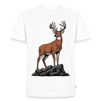White-tailed Deer Majestic Wild Nature - Men's Premium Organic T-Shirt - white - Front - Nico (187cm)